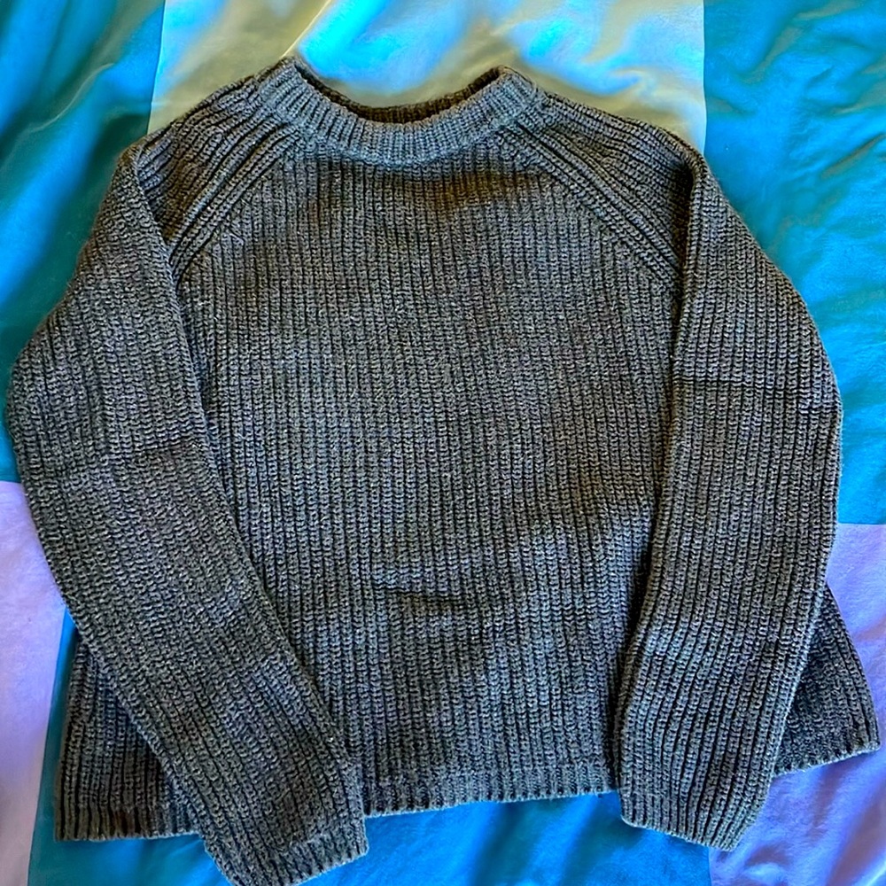 Quince Gray Fisherman Crewneck Sweater (Size S)